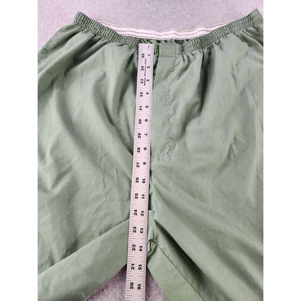 Vintage Cotton Poly Blend Pajama Bottoms Shorts Lightweight Green PJs Mens Large - Picture 5 of 10
